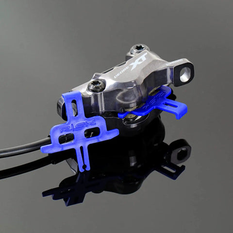 Two Piece Bicycle Brake Pad Spacer Set For Hydraulic Disc Brakes, Spreader Insert Tool For Shimano And Other Bikes, blue spacers shown