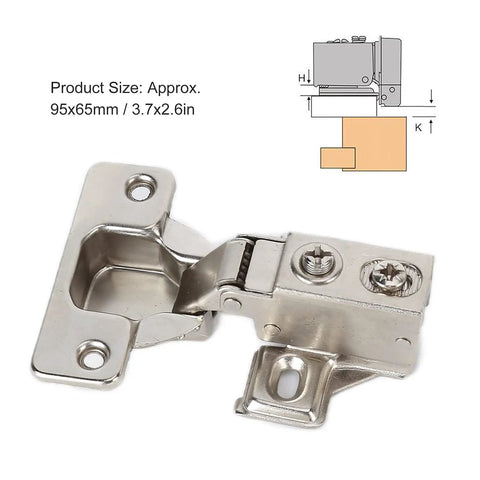 Frameless Cabinet Hinge 35mm Short Arm Hydraulic Corner Hinge For Furniture Durable Zinc Alloy one piece with screws visible