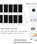 Kickass 22KW Off Grid Solar Power System Total Loadout With 21KWH LiFePO4 Battery Bank showing 40 x 550W solar panels and inverter setup.