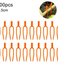 Set Of 100 Plastic Planting Forks For Strawberries And Grapevines, 65mm Grape Press, Pro Grade Durable Orange Vine Tendril Supports