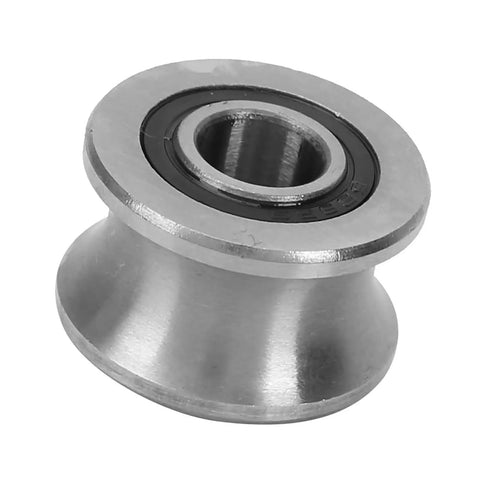 Round Bottom Track Groove Pulley Bearing for Industrial Automation and Photography Equipment Stainless Steel Sliding Roller 8x22.5x14.5mm close-up