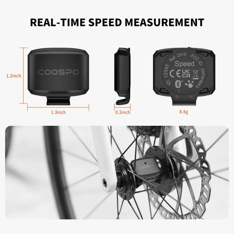 Bike Speed Sensor BK9S With Bluetooth Five Point Oh And ANT Plus Dual Band For Real Time Speed And Distance Tracking On Your Bike Computer Or Cycling Apps Compatible With Rouvy Peloton Wahoo And GPS Bike Computers