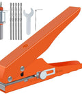 Handheld Single Hole Puncher For Paper And PVC, 5/16 Inch Punch, Heavy Duty Edge Banding Tool with accessories, orange design