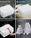 ABS Plastic IP65 Dustproof Waterproof Junction Box Universal Electrical Project Enclosure White 5.9 x 4.3 x 2.8 Inch