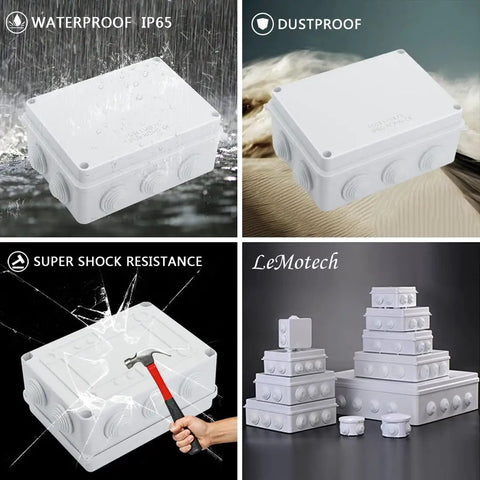 ABS Plastic IP65 Dustproof Waterproof Junction Box Universal Electrical Project Enclosure White 5.9 x 4.3 x 2.8 Inch