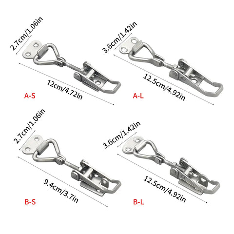 Dope Adjustable Toggle Corner Closure Latch With Keyhole For Tight Fits On Cabinet Doors Boxes And Window Covers Keeps Everything Locked Down Secure, stainless steel, 12.5cm