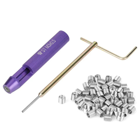 50 Pieces Stainless Steel Helicoil Thread Repair Kit M3 X 2D Set for Aluminum and Soft Metals DIY Friendly, inserts and tool shown