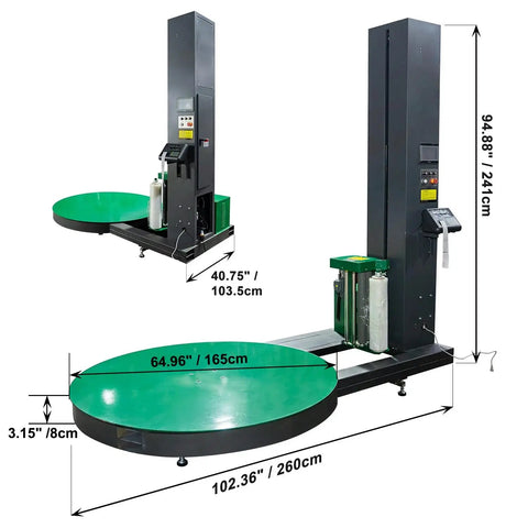 Heavy Duty Automatic Pallet Wrapping Machine Workhorse With Built In Scale And Thermal Printer For Warehouse Use 4400 LBS Capacity