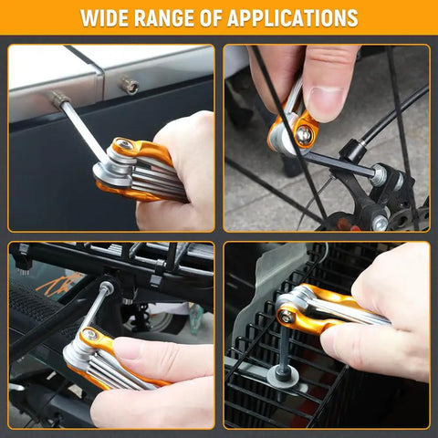 Top Tier 14-Piece Folding Hex Key Set With Metric And Torx Bits, Heavy Duty CR-V Steel Tools For Bike Repair And Hard Core Mechanics Jobs That Never Bend Or Strip And Built Tough For The Garage, used on bike parts