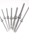 High Precision Ball Screw 900mm For CNC Linear Motion End Machined Large Pitch Flange With Single Ball Nut in various sizes shown