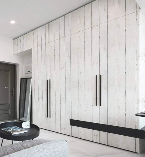 White Wood Peel And Stick Wallpaper Self Adhesive Removable Vinyl Plank Paper For Walls And Cabinets Waterproof And Easy To Clean