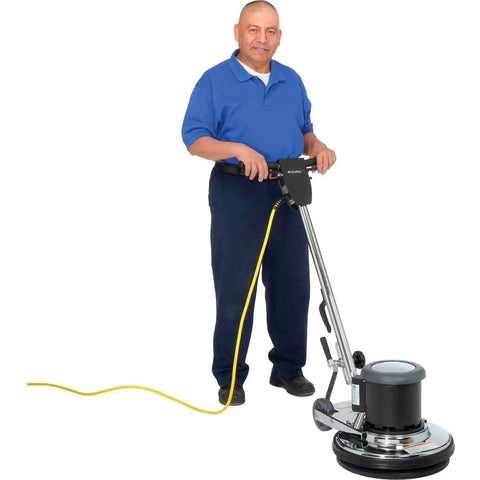 Corded Low Speed Floor Machine, 17 Inch Cleaning Path, Stainless Steel Construction, Heavy Duty 1.5 HP Motor, 50 Foot Safety Power Cord With GFCI Plug, Built Tough For Wet Floor Cleaning