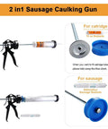 Pro Grade Sausage Caulking Gun For 20 Ounce Sausage Foil Packs Or 10 Ounce Cartridges Aluminum Cartridge 12 To 1 Thrust