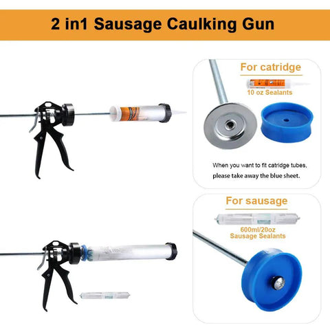 Pro Grade Sausage Caulking Gun For 20 Ounce Sausage Foil Packs Or 10 Ounce Cartridges Aluminum Cartridge 12 To 1 Thrust