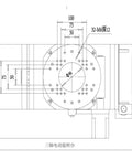 Top Shelf Heavy Duty Lightweight Industrial Multi Axis Optical CNC Controlled Hollow Electric Indexing Precision Turntable top view with dimensions.