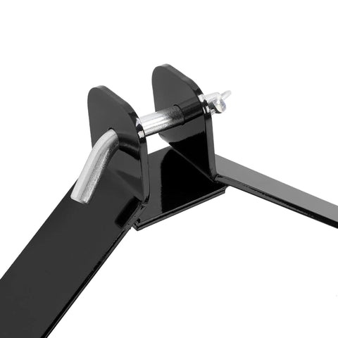 Close-up of steel connector on 50 Inch Landscape Rake For Category Zero Tractors With Three Point Hitch And Five Position Angle Adjustment