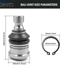 Beefed Up Ball Joint Kit 4 Pieces Direct Replacement for Polaris Ranger UTV 2009 to 2020 Models Replaces 7061220 7061187 7081505 7081580 53-50040 42-1037 WE350040 Tough Suspension Upgrade, 65mm ball joint with 35mm base and 32mm snap ring