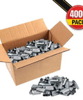 Beefy Serrated Steel Banding Clips For Five Eighths Inch Strapping 2000 Piece Set Pallet Banding in open box displayed