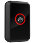 125KHz RFID Card Reader With Wiegand 26 Bit Or Wiegand 34 Bit For Door Access Control System Outdoor IP66 Waterproof Buzzer And Dual Color LED Indicator, black rectangular device with card symbol and red LED ring.