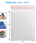 White Bubble Mailers 9.5 By 13.5 Inches Pack Of 25 Lightweight Padded Envelopes Self Seal For No Nonsense Secure Private Shipping
