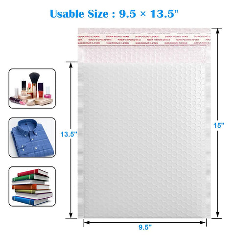 White Bubble Mailers 9.5 By 13.5 Inches Pack Of 25 Lightweight Padded Envelopes Self Seal For No Nonsense Secure Private Shipping