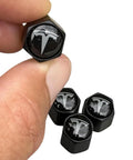 Premium Tire Valve Stem Caps For Tesla Models 3 S X Y Leakproof Aluminum Caps With Rubber O Rings Matte Black Finish 4 Pack