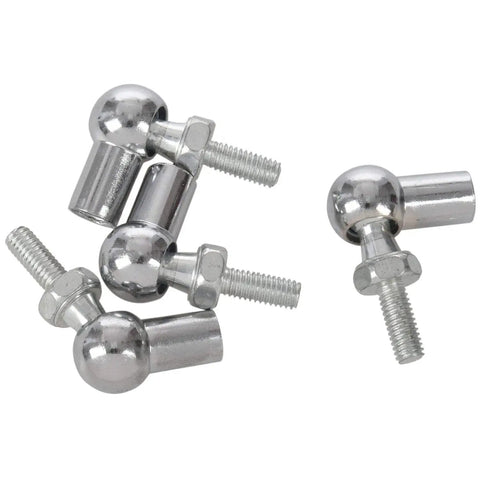 Six Millimeter Male And Female Thread L Shaped Ball Joint Rod End Bearings Four Pack For Heavy Duty Beefed-Up Metal Linkage Pneumatic Systems DIY Builds And Mechanical Projects, silver metal