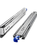 Heavy Duty Full Extension Drawer Slides Featuring A Secure Lock And Rock Solid Ball Bearings Built Tough For Kitchens Cabinets And Home Offices Handles 264 Pounds Total Load 38 Inch Length Per Pair, showing chrome steel design.