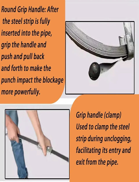 Pro Heavy Duty Steel Drain Auger That Cuts Right Through Stubborn Grease And Trash On Main Lines With A Tough 20 Meter Cable grip handle detail.