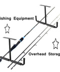 Overhead Garage Storage Hooks Rack Ceiling Mounted Heavy Duty Utility Hooks Ladder Hangers For Pipe Lumber Fishing Rod Ski Board 4 Pack Black Beefy Sturdy Premium Tubular Steel Construction For Maximum Load Holds Up To 80 Pounds