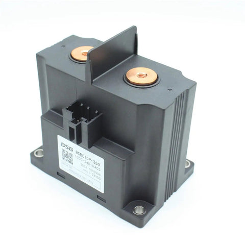Beefy 1500V High Voltage Dc Contactor Rated At A Smooth 250 Amps With Plug And Play 12V Or 24V Coils For EV Charging Stations And Battery Energy Storage Systems, showing top view with connection and mounting points.