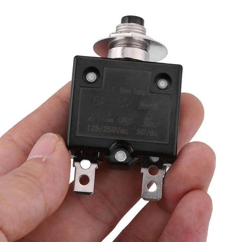 15A Manual Reset Thermal Circuit Breaker For Home And DIY Projects, Auto Overload Protection At 125-250V AC And 50V DC