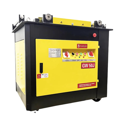 Heavy Duty Electric Rebar Bender Plus Bar Bending Machine 220V 3 Phase 4000W Motor with control panel, designed for steel rods.