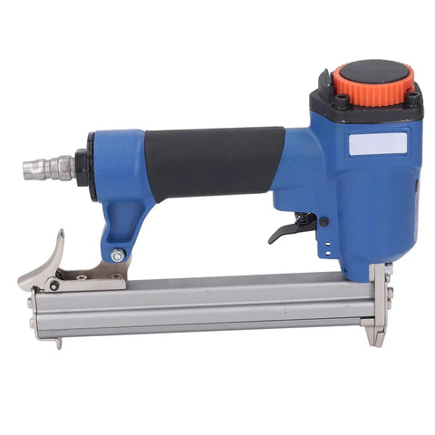 Job Site Ready 20 Gauge Pneumatic Brad Nailer Built Tough With Heavy Duty Aluminum Body And No Nonsense Anti Jam Trigger for trim work.
