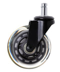 JECOMPRIS 5pcs Transparent Caster Wheels Rolling Chair Casters for Office Furniture with black base and clear wheel design.