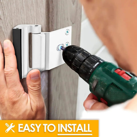 Heavy Duty Door Reinforcement Lock For Home Security 3 Inch Stop Metal Latch With Eight Screws installation