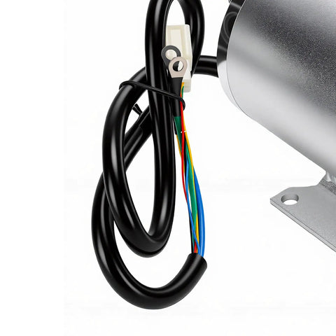 Close-up view of Electric Brushless DC Motor Kit 48V 2000W With Controller Display For Go Karts, Motorcycles, And Scooters, wiring detail.