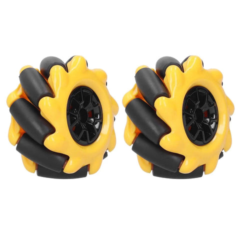 Omni Directional Mecanum Wheel Set For Smart Robot Car Dope 48mm Rubber Tire Wheels, DIY Toy Parts Compatible With TT Motor And Building Blocks Pair
