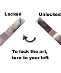 Pro Grade T Screw Security Wrench Kit for Picture Frames 15 Pack showing locked and unlocked wrench positions