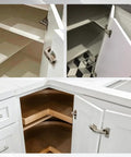 No-Fuss Wide Opening Cabinet Hinges Set With Two 165 Degree And Two 135 Degree Soft Close Concealed European Hinges used on cabinets.
