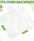 Disposable Rain Ponchos For Adults Ultra Lightweight And Durable Waterproof Lifesaver Rain Gear In Clear Color showing dimensions