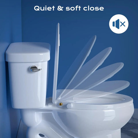 No Fuss Non Electric Elongated Bidet Toilet Seat With Dual Wash Arms And Adjustable Water Pressure, quiet close lid shown.