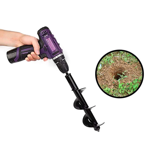 4 Inch By 12 Inch Garden Auger Drill Bit For Planting Bulbs And Flower Beds Planters With 3/8 Inch Hex Drive Fits Most Drills