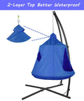 X Shaped Hanging Tree Tent With Swing Chair And Canopy, Steel Frame Hammock Stand For Indoor And Outdoor Use, Blue