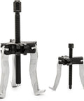 Heavy Duty Ratcheting Puller Set For Automotive Internal And External Pulls 2 And 5 Ton Converts To Two Or Three Leg Pullers Easy Jaw Connection And Quick Release Ideal For Pulley Removals And Gearbox Work shown in metallic finish