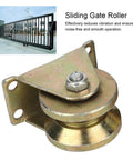 V Type Sliding Gate Roller Heavy Duty Steel V Groove Wheel For Sliding Door Track Rail with installation example