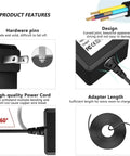 Hella Durable Ac Dc Power Adapter For Aten Vs0801h And Ce700al Switches Plus Kvm Console Extender Charger showing hardware pins and power cord design.