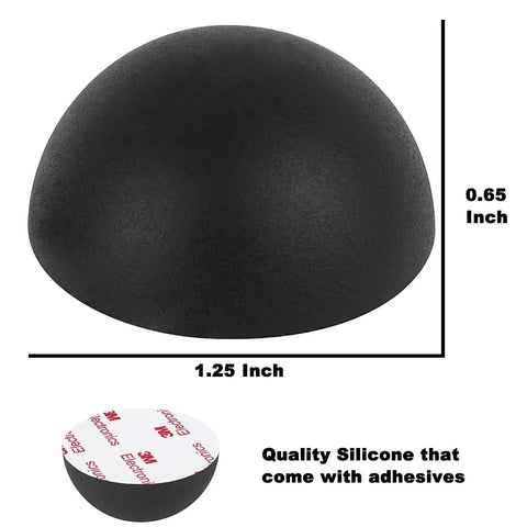 1.25 Inch Speaker Isolation Pads With Adhesive Rubber Feet Four Pack for Subwoofers, showing a black silicone decoupler.