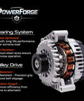 105 Amp 12V Alternator For Chevy GMC Trucks Beefed Up Heavy Duty Replacement, front view showing bearing system and pulley drive.