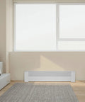 Heavy Duty Baseboard Heater Cover 3 Ft for easy bedroom replacement, installed under window, white steel front panel, DIY friendly